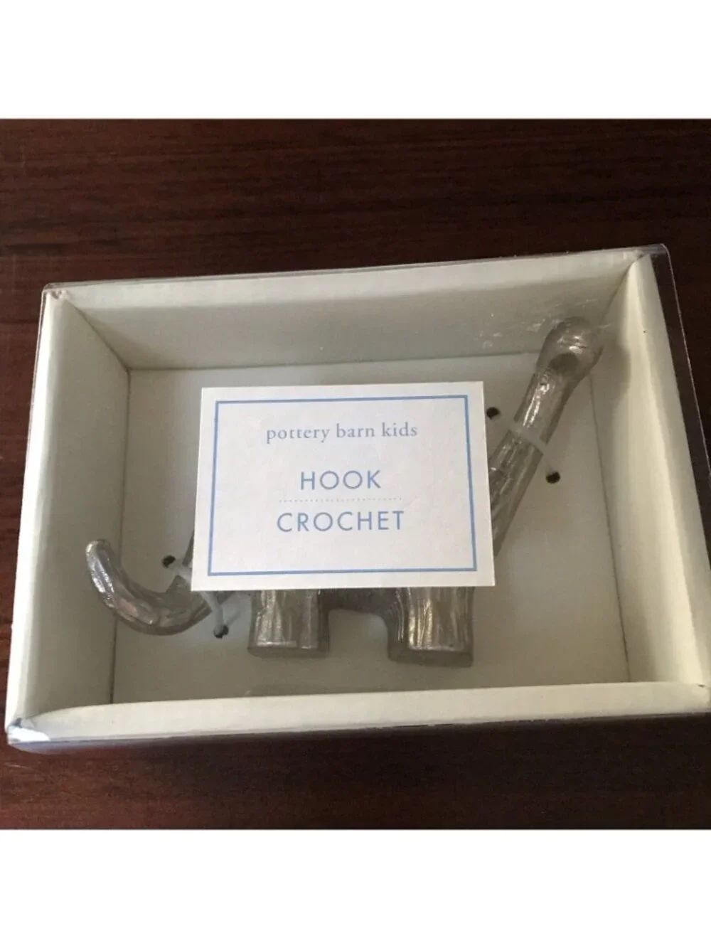 Pottery Barn Kids Dino Hook Silver Tone Metal Dinosaur Wall Mount Kitsch PBK